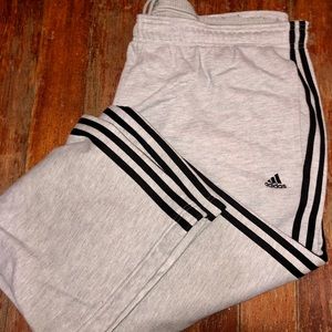 Adidas gray sweat pants.